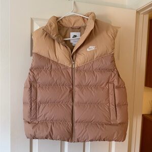 Nike Beige and Light Brown Puffer Jacket
